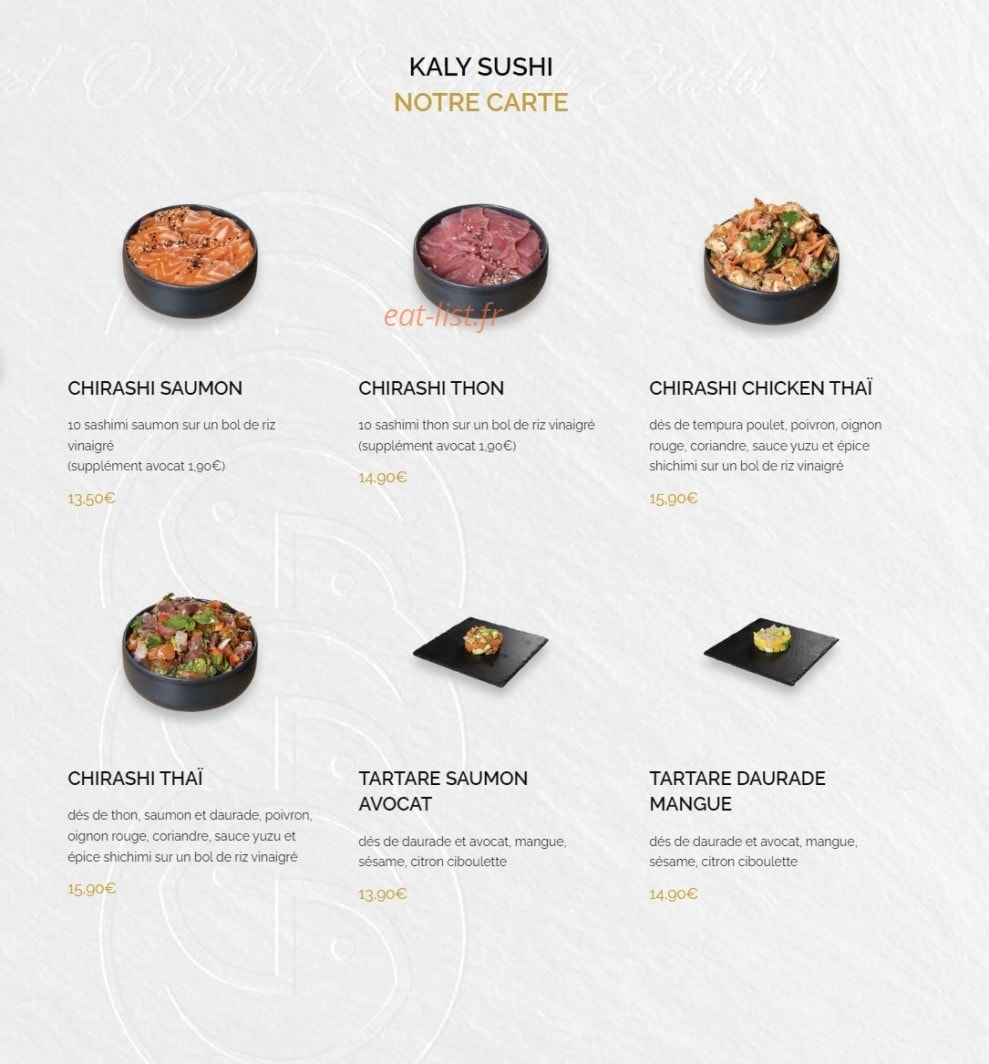 Kaly Sushi — carte page 9