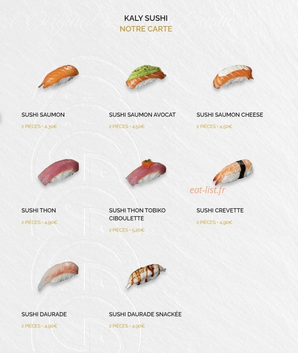 Kaly Sushi — carte page 10
