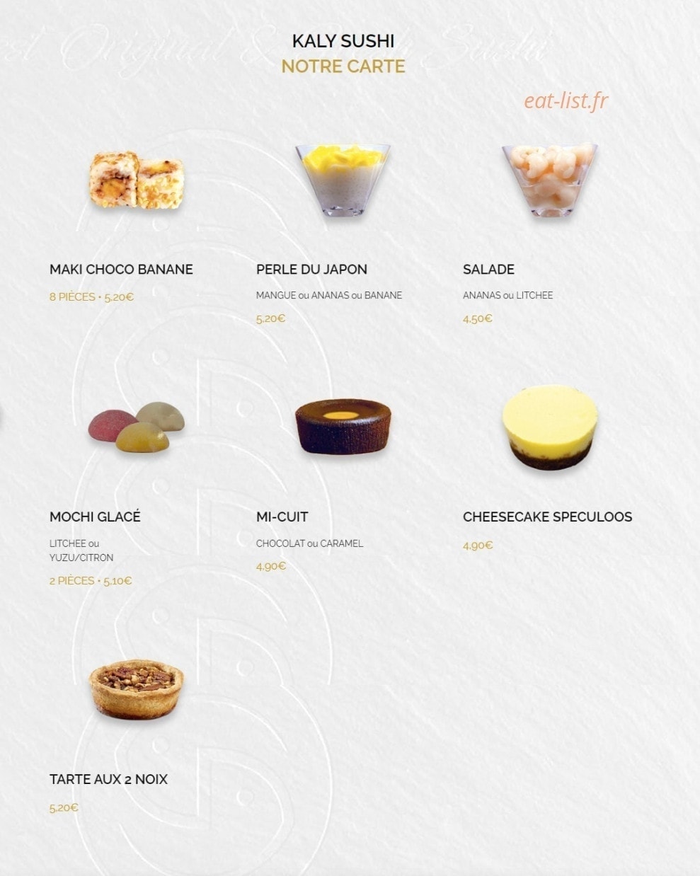 Kaly Sushi — carte page 16