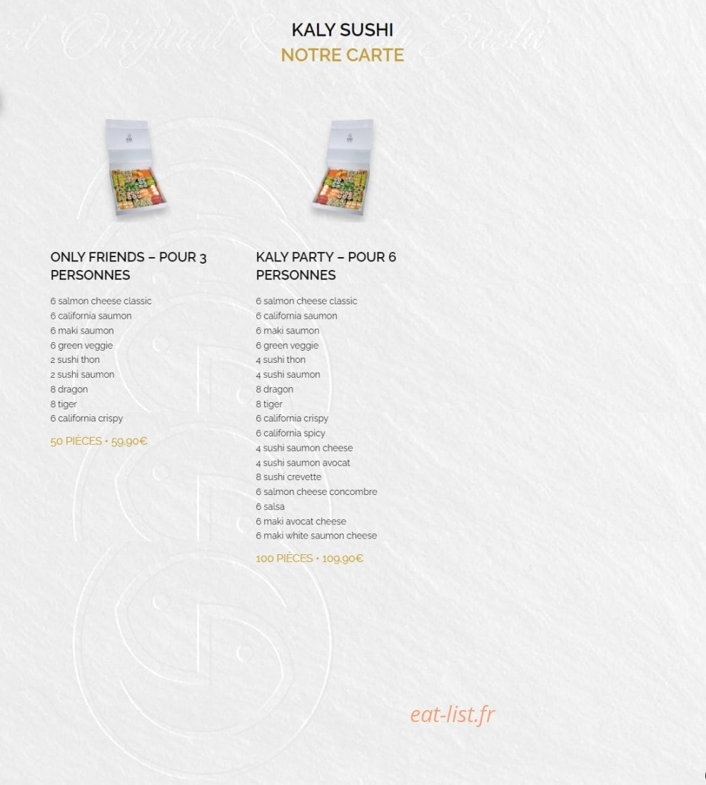 Kaly Sushi — carte page 3