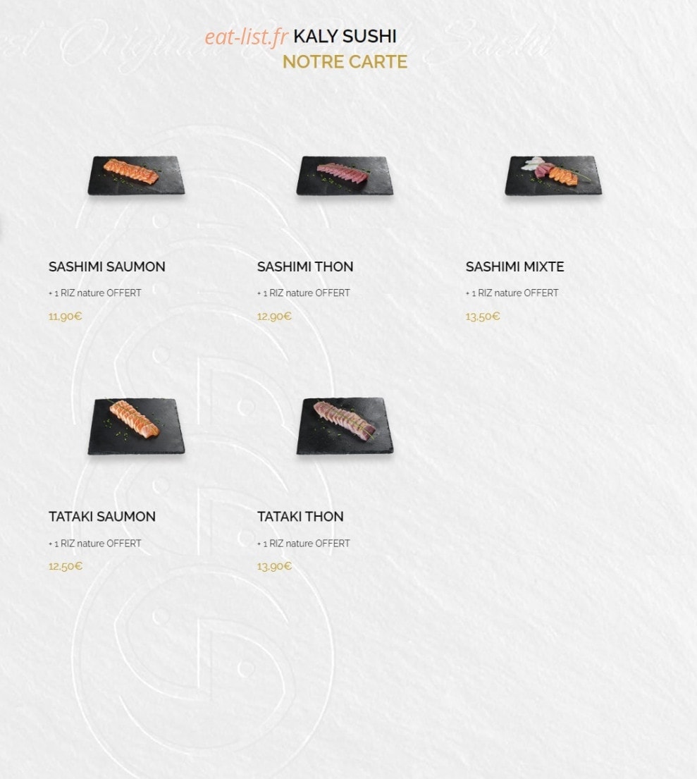 Kaly Sushi — carte page 8