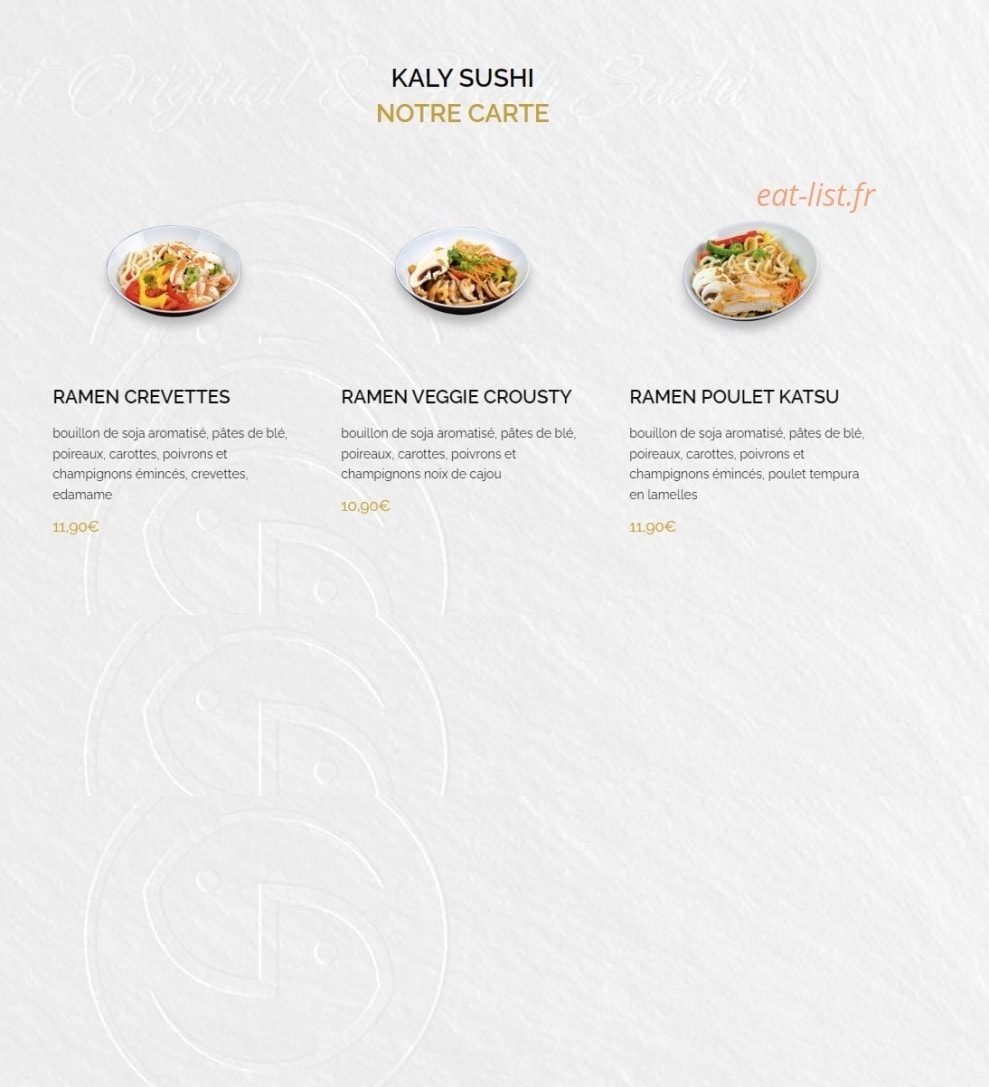 Kaly Sushi — carte page 6