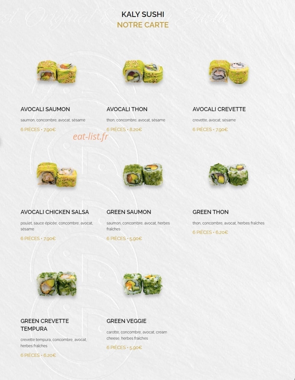 Kaly Sushi — carte page 13