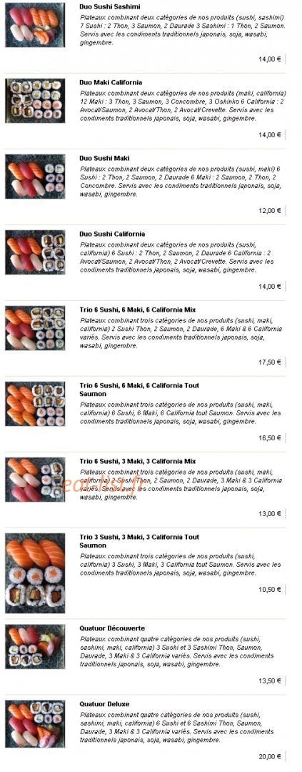 Kyo Sushi — carte page 13