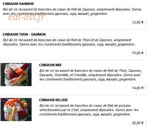 Kyo Sushi — carte page 4
