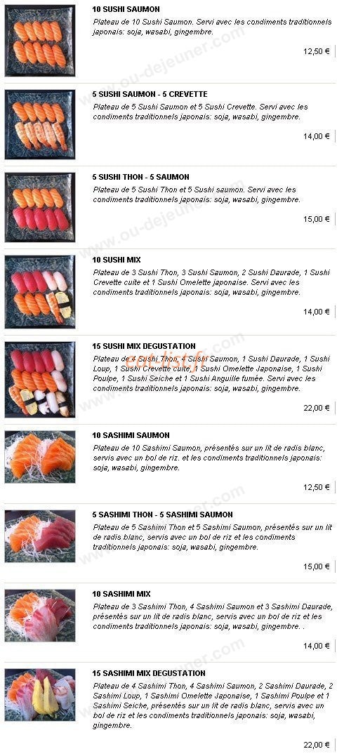 Kyo Sushi — carte page 11