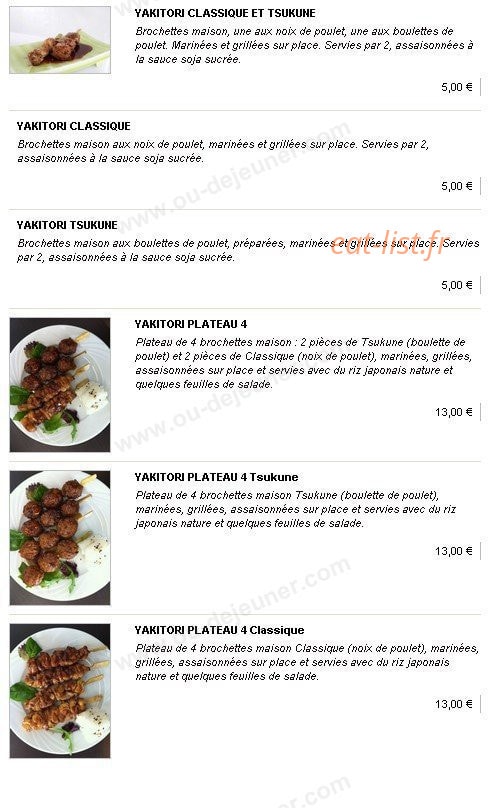 Kyo Sushi — carte page 15