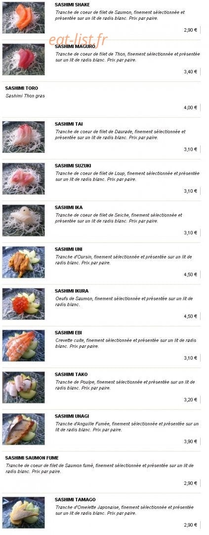 Kyo Sushi — carte page 9
