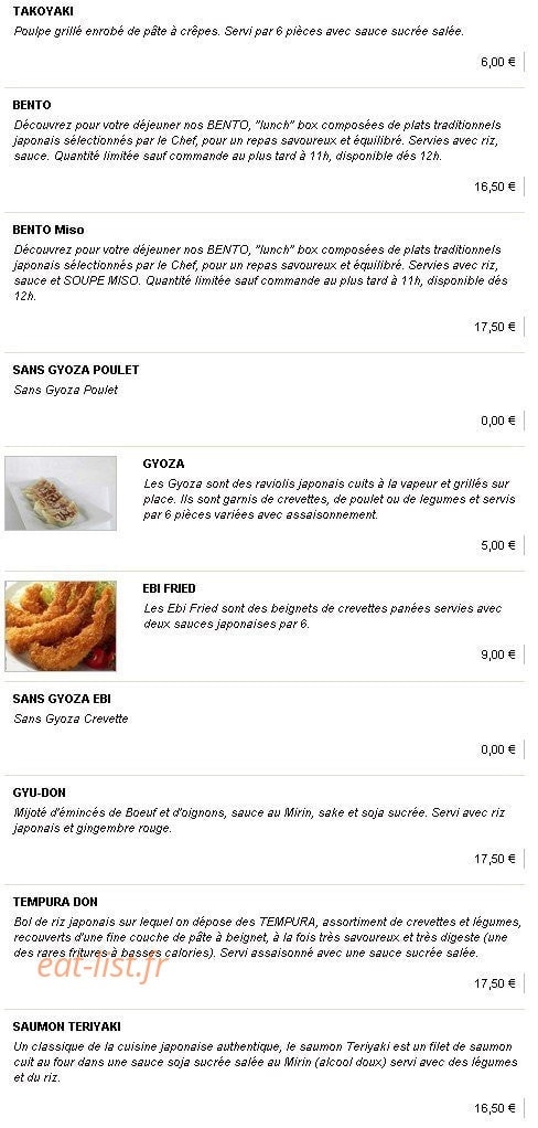 Kyo Sushi — carte page 14