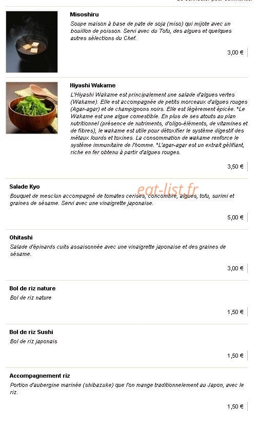 Kyo Sushi — carte page 6