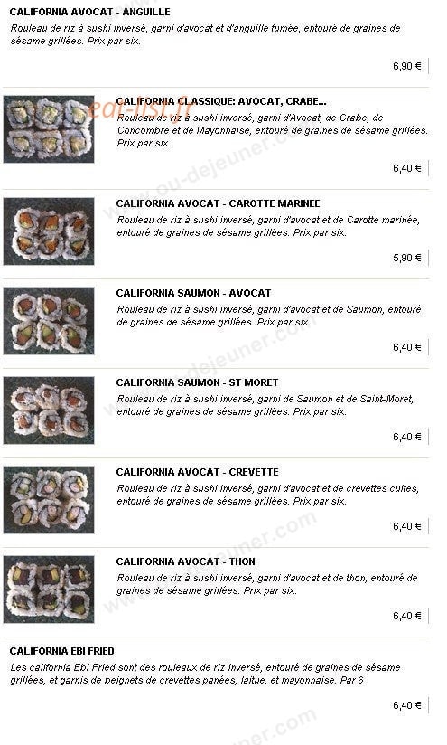 Kyo Sushi — carte page 10
