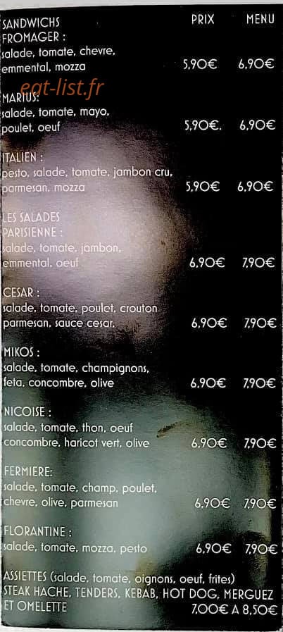 L'Atelier du Sandwich — carte page 3