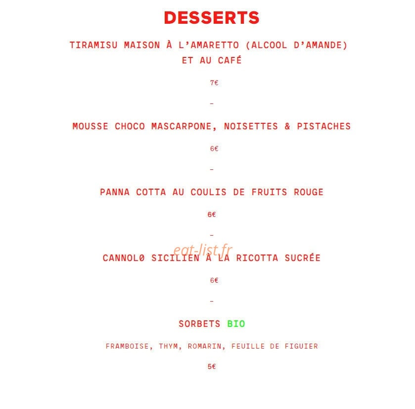 La Bella Pizza — carte page 6