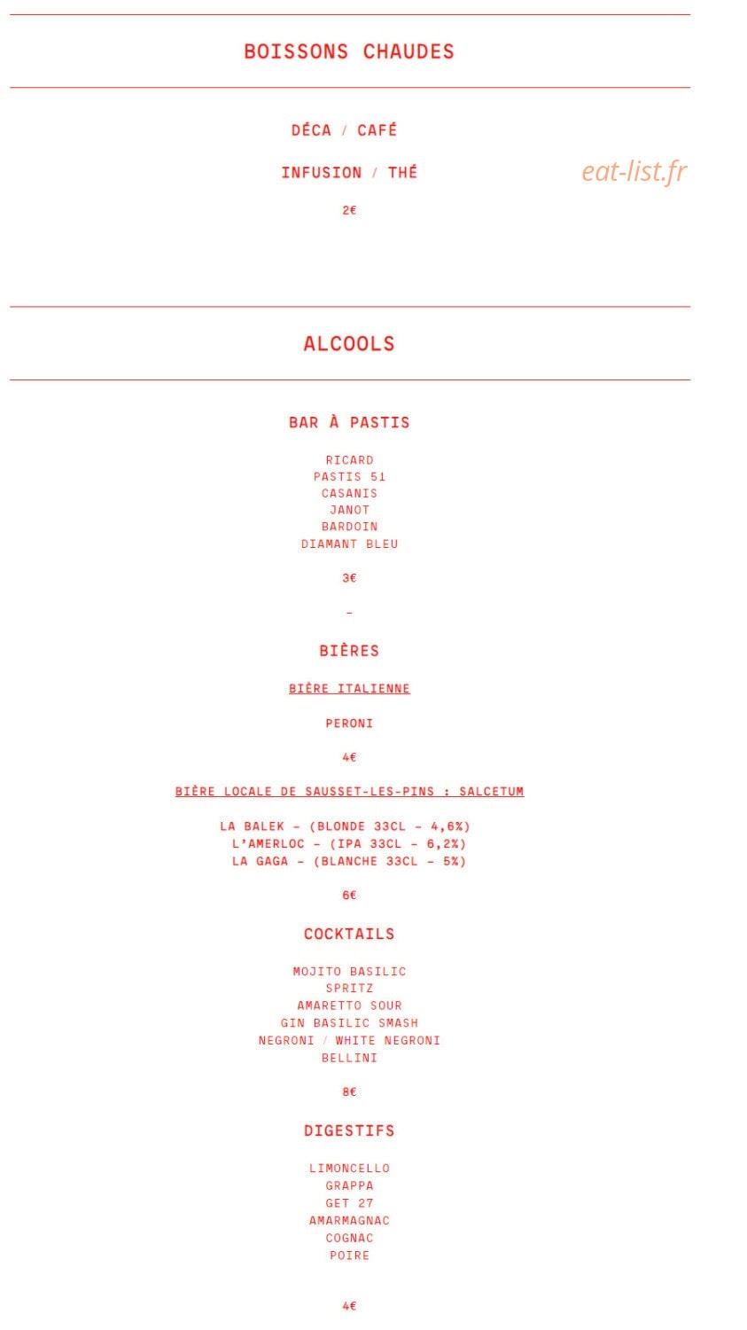 La Bella Pizza — carte page 8