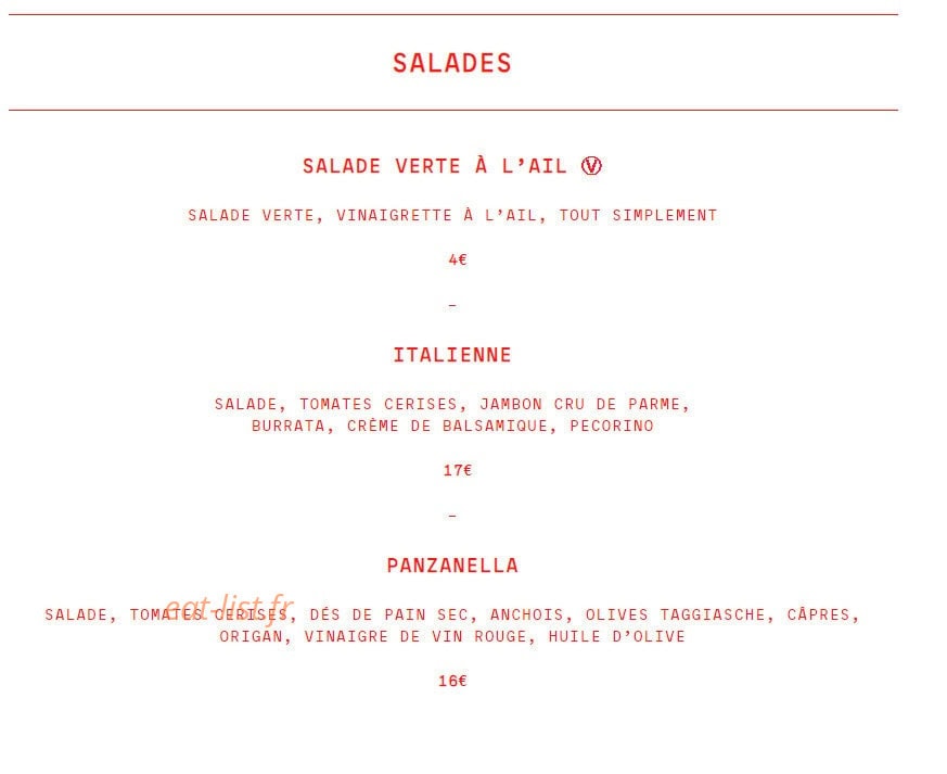 La Bella Pizza — carte page 4
