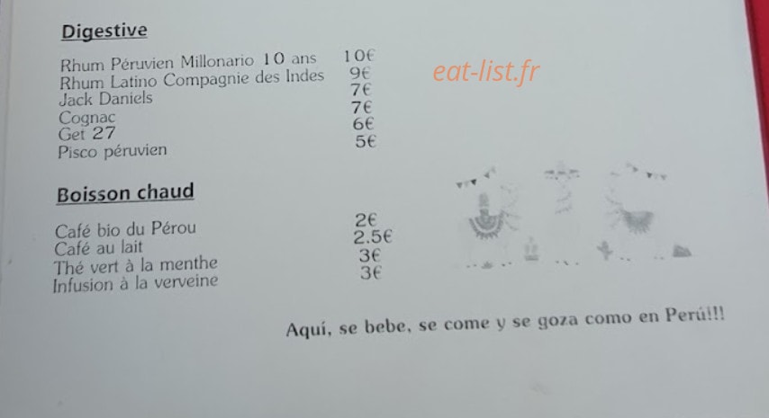 La Chola — carte page 2