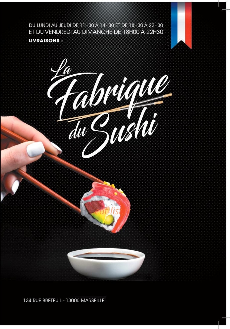 La Fabrique du Sushi — carte page 1