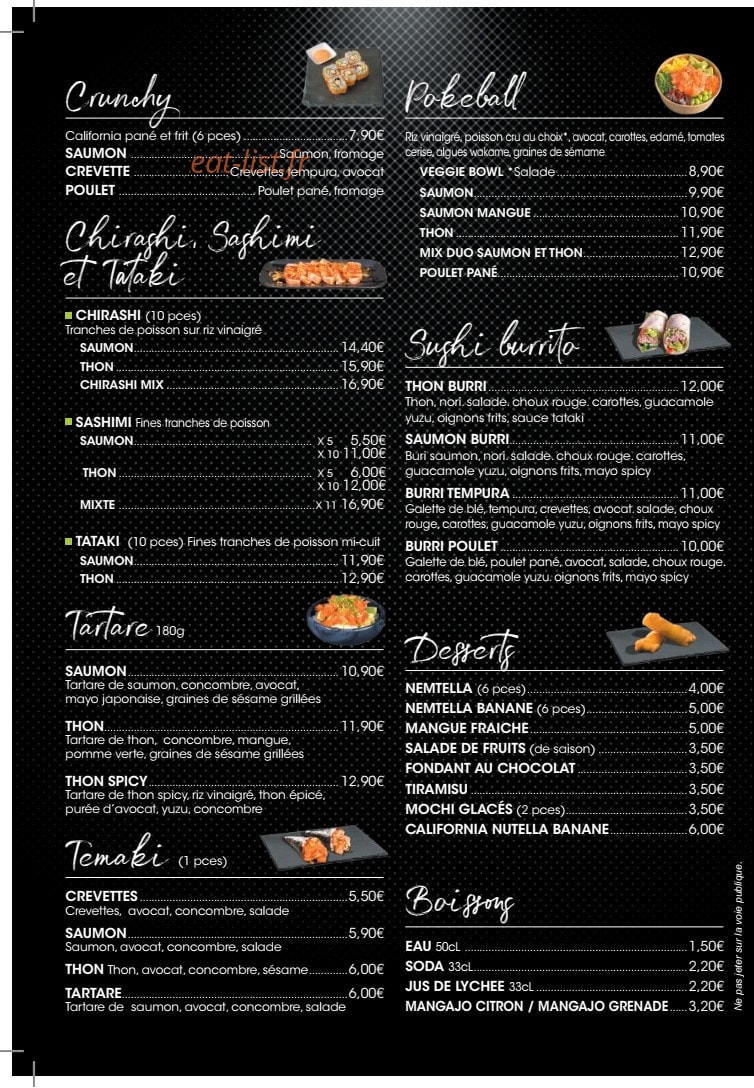 La Fabrique du Sushi — carte page 4