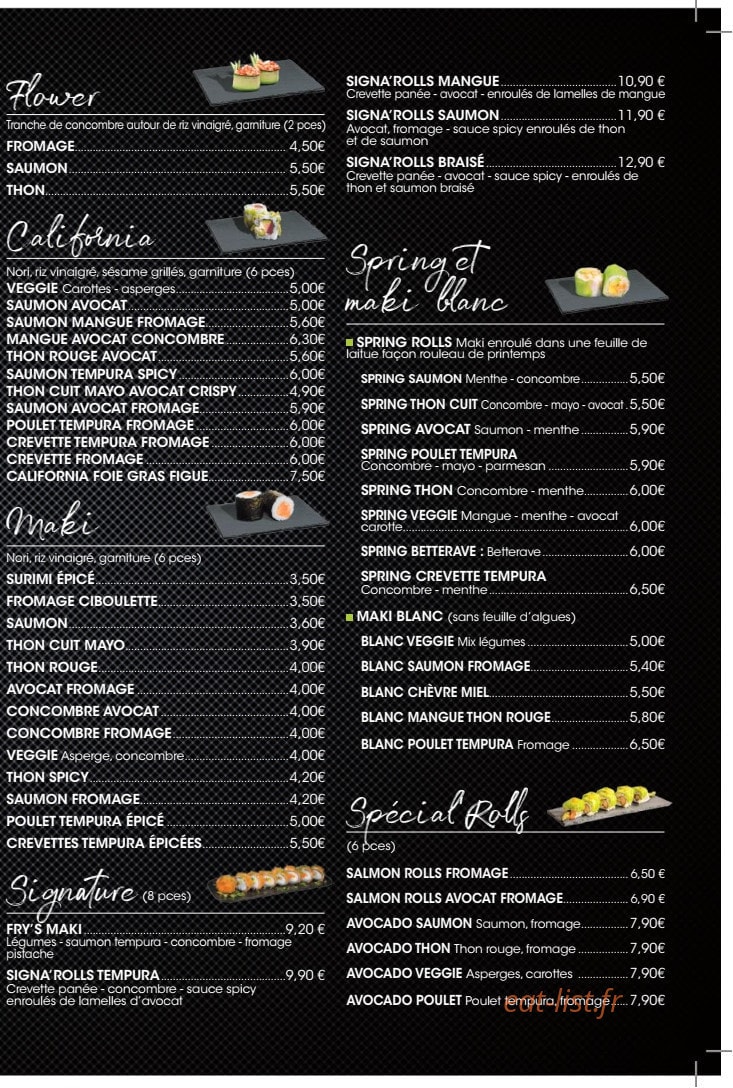 La Fabrique du Sushi — carte page 3