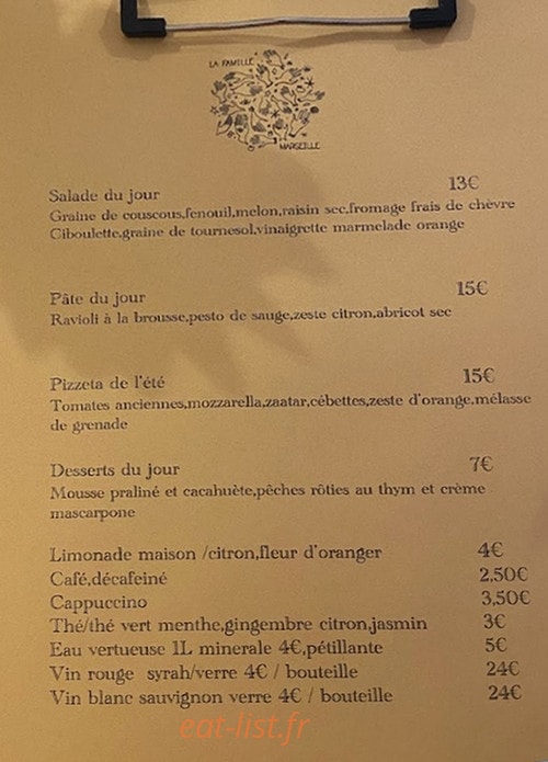 La Famille — carte page 1