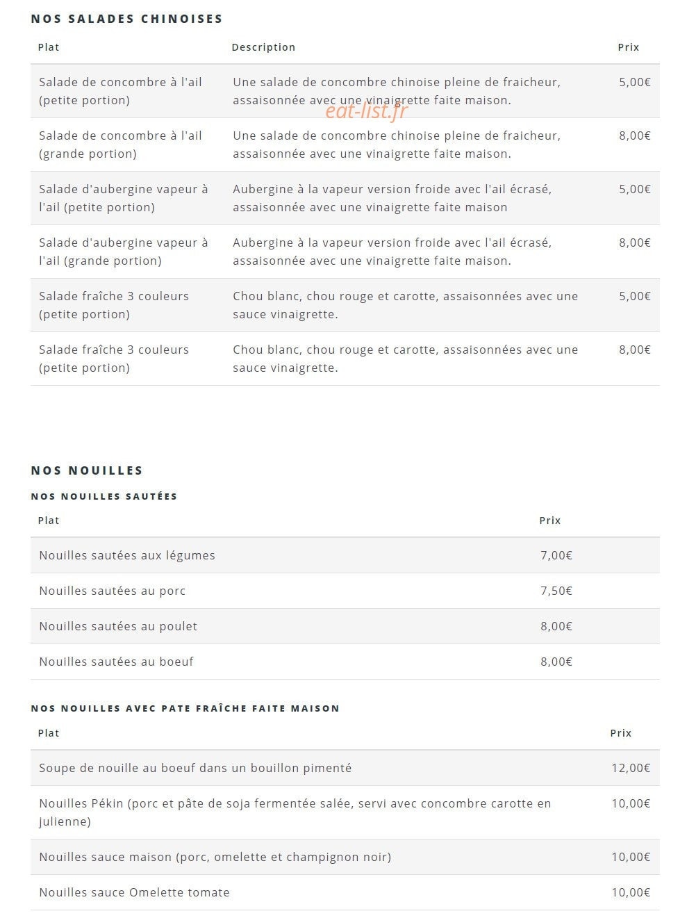 La Maison Des Raviolis — carte page 2