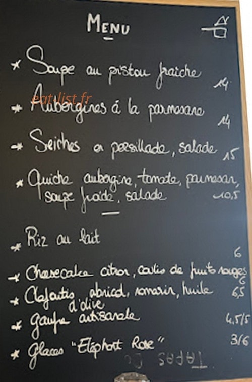 La restanque — carte page 1