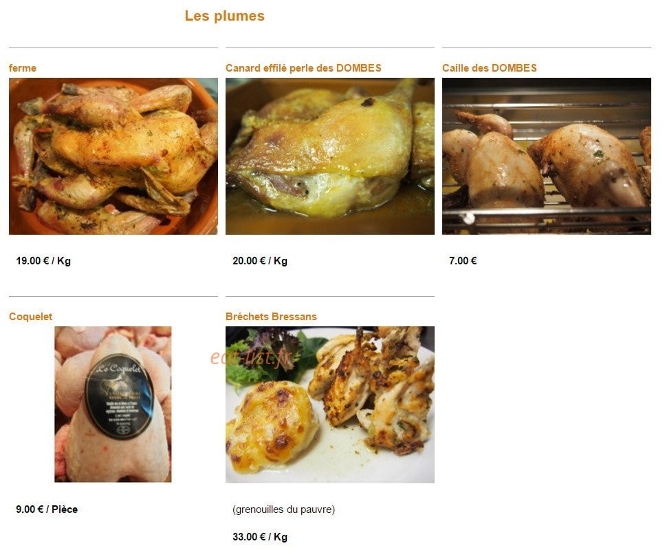Carte et menu de La Rôtissoeurie d'Un Tout Petit Monde à Marseille 6 — Les plumes