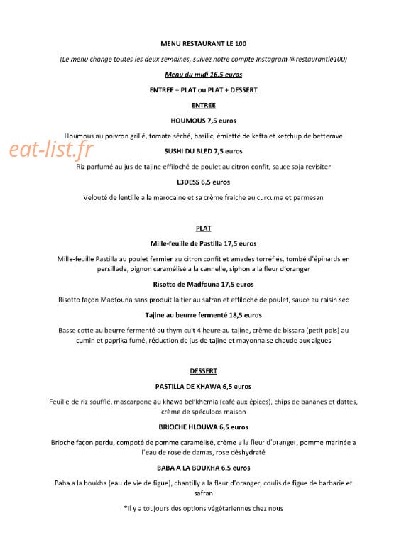 Le 100 — carte page 1
