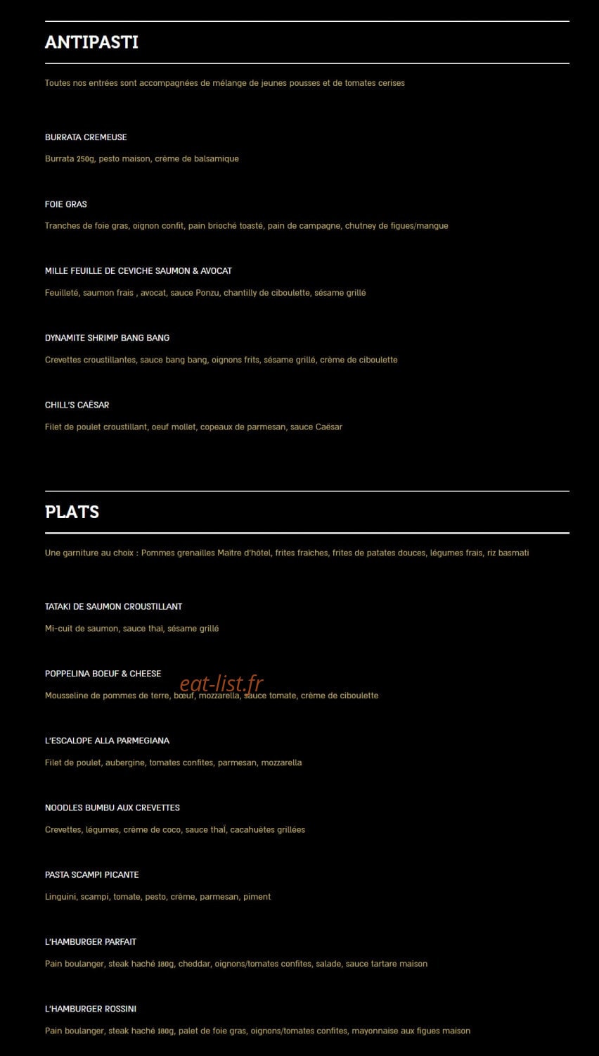 Le Chill — carte page 1
