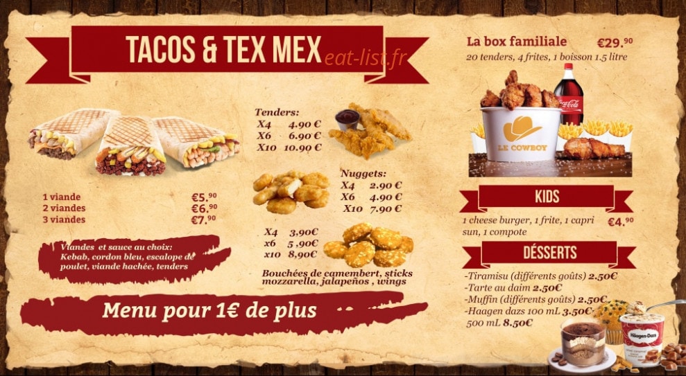Le Cowboy — carte page 3