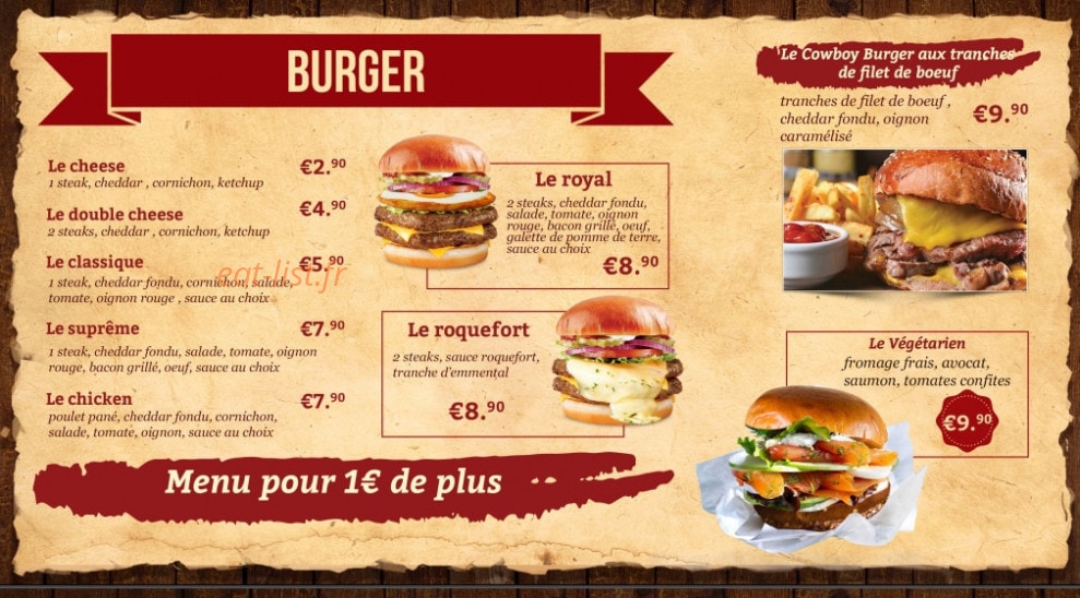 Le Cowboy — carte page 1