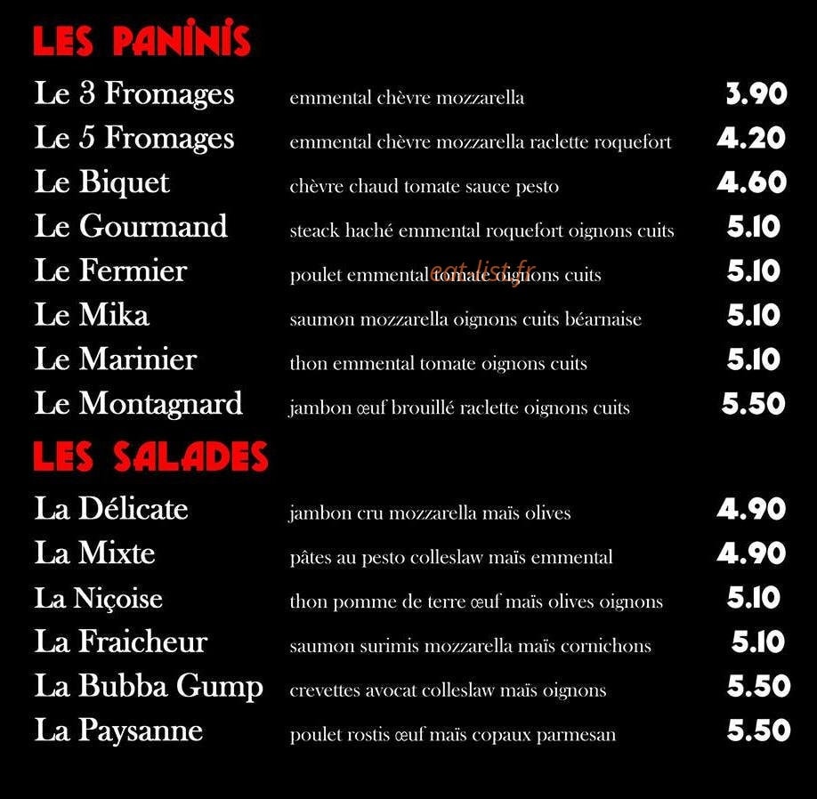 Le Cyan café — carte page 2