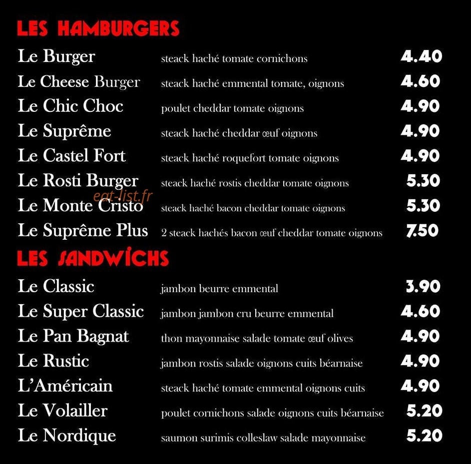Le Cyan café — carte page 1