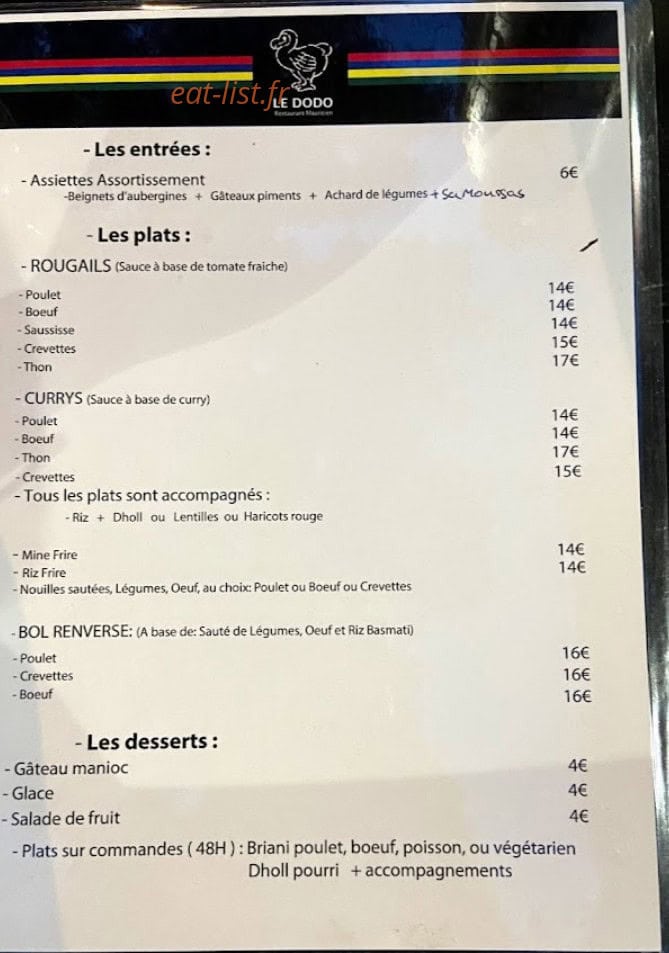 Le Dodo — carte page 1
