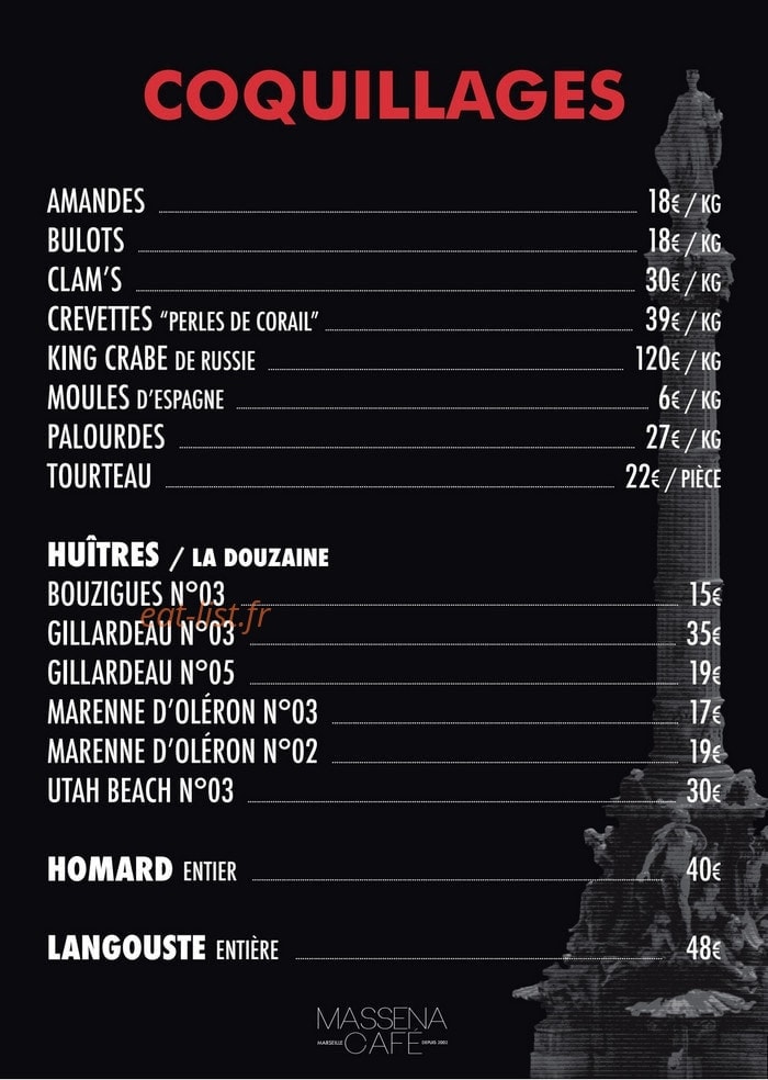 Le Massena Cafe — carte page 2