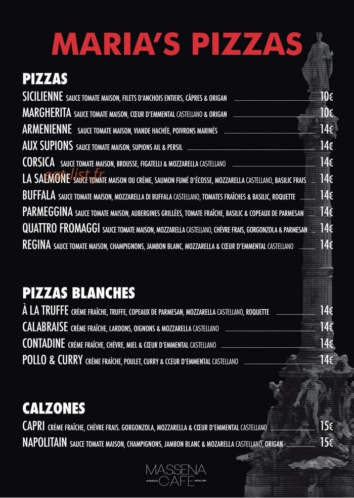 Le Massena Cafe — carte page 5