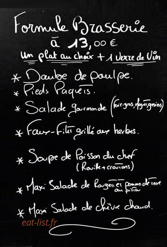 Le Resto Provençal — carte page 1