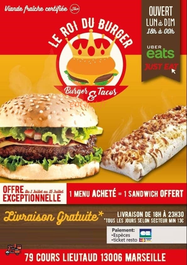 Le roi du burger — carte page 1