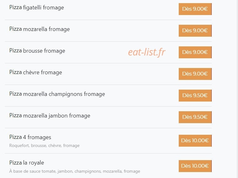 Le Temps d'une Pizza — carte page 6