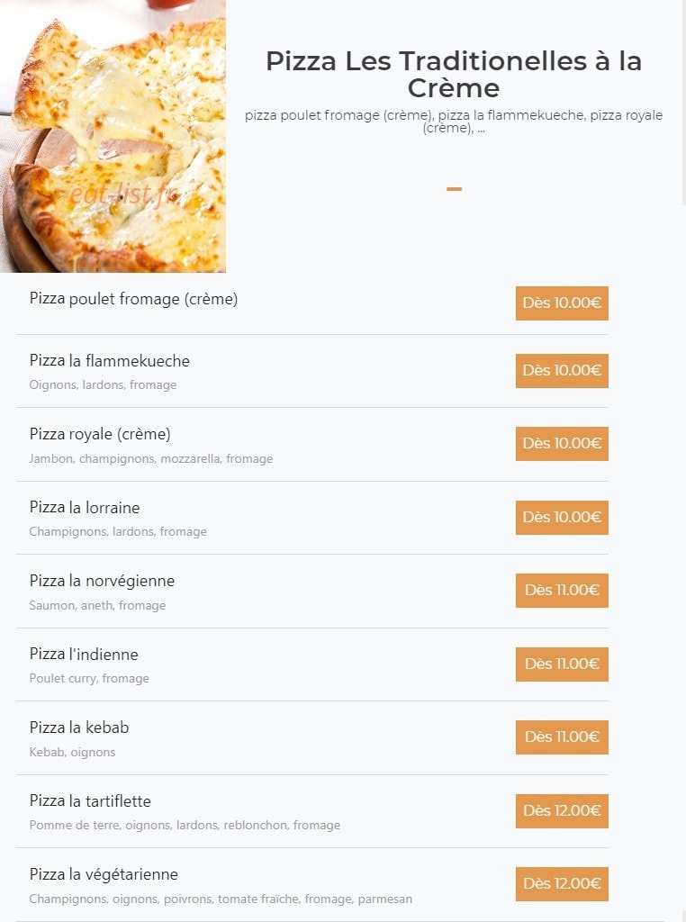 Le Temps d'une Pizza — carte page 3