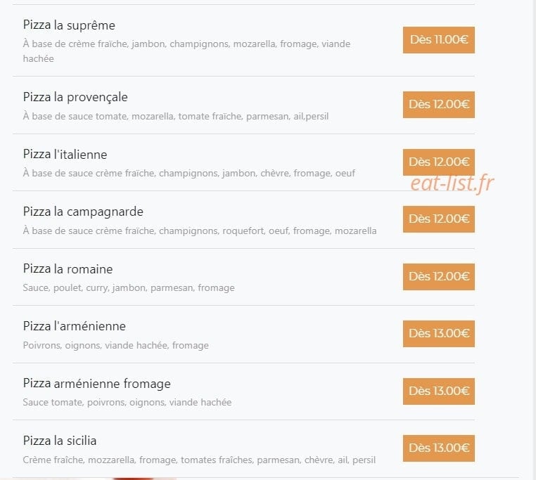 Le Temps d'une Pizza — carte page 4