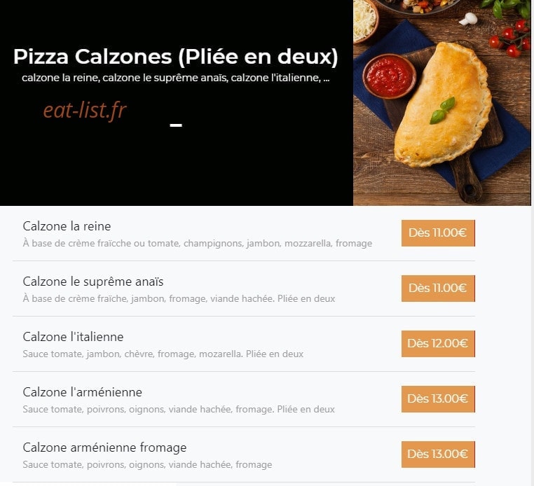 Le Temps d'une Pizza — carte page 2