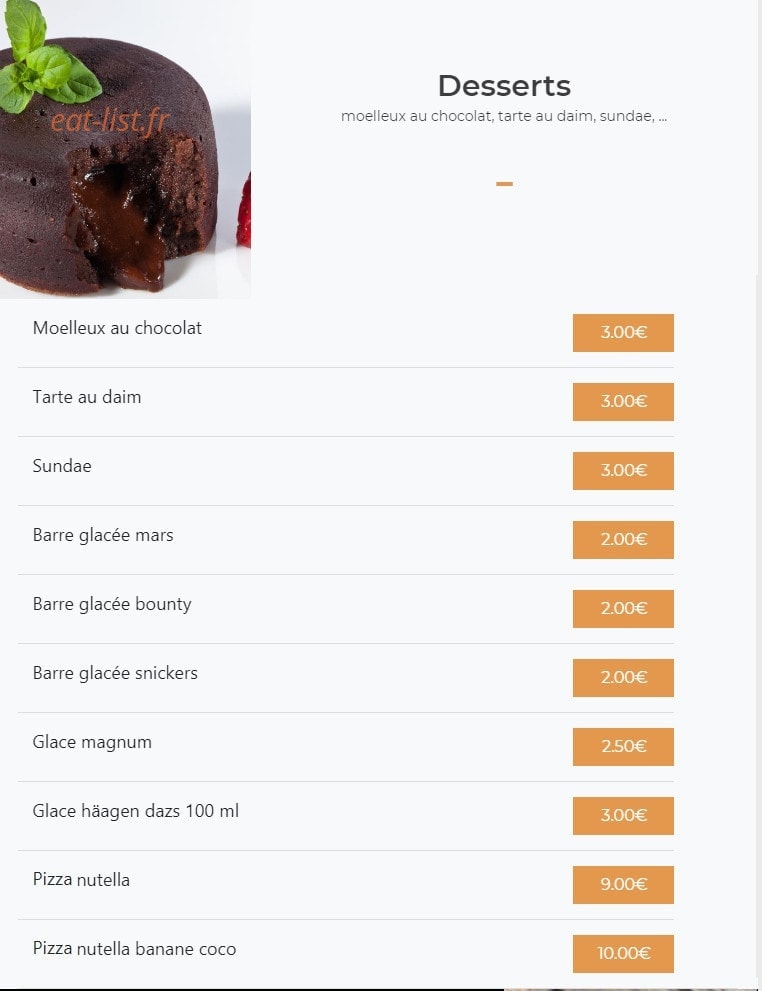 Le Temps d'une Pizza — carte page 9