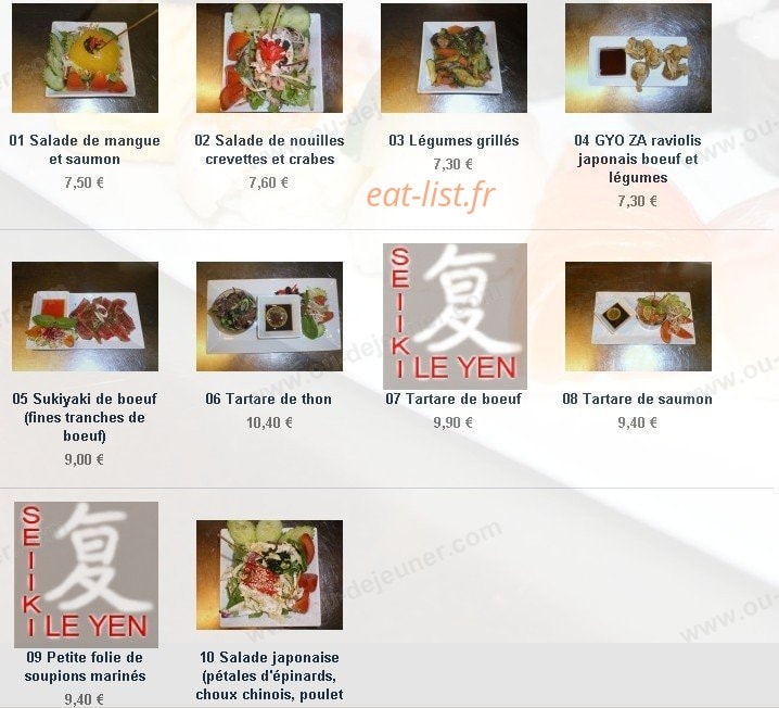  Le Yen   Marseille 6 menu  et photos