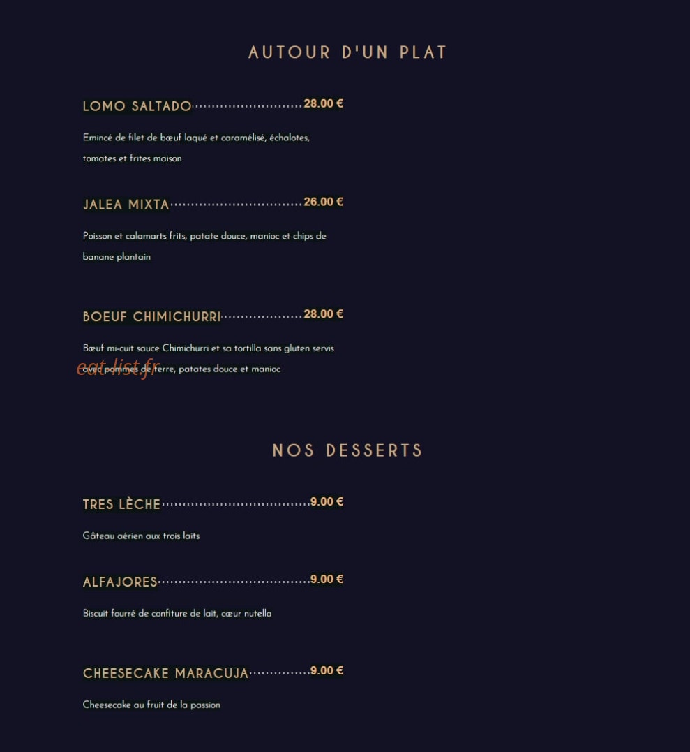 Lima Lemon Cevicheria — carte page 2