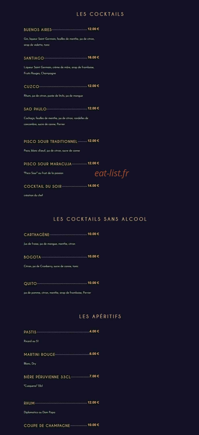 Lima Lemon Cevicheria — carte page 4