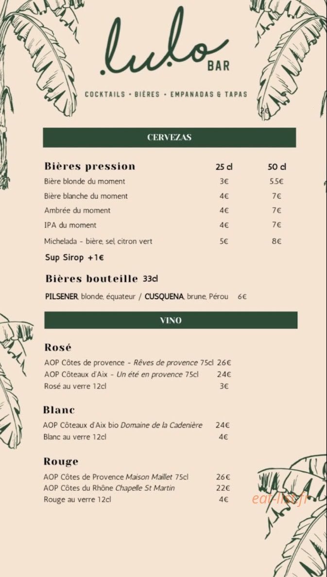 Lulo Bar — carte page 2