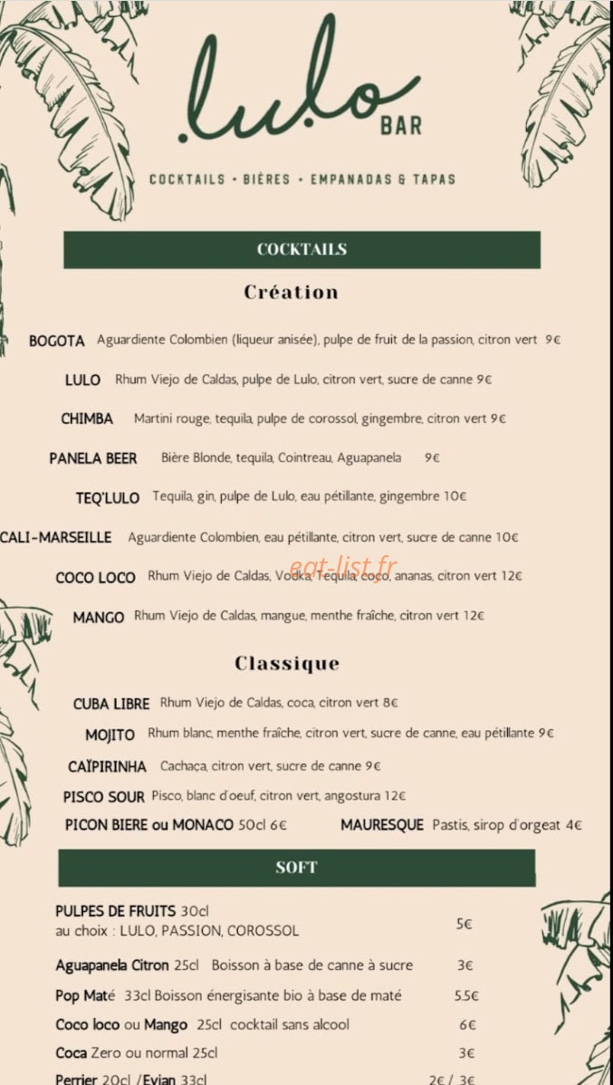 Lulo Bar — carte page 3