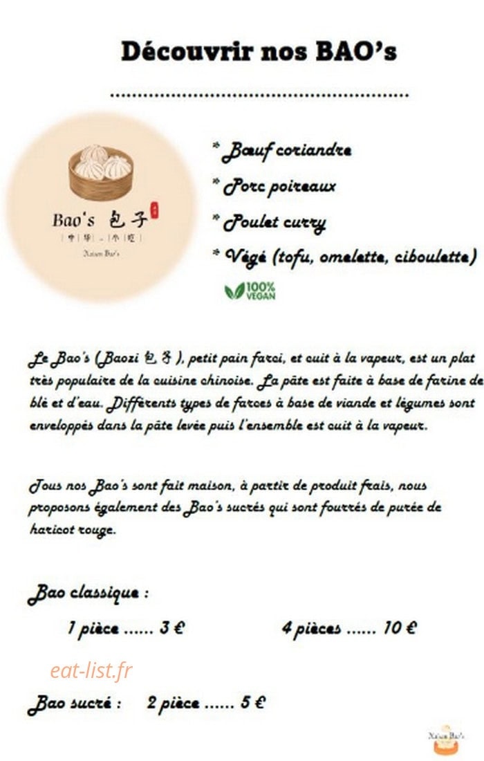 Maison Bao's — carte page 6