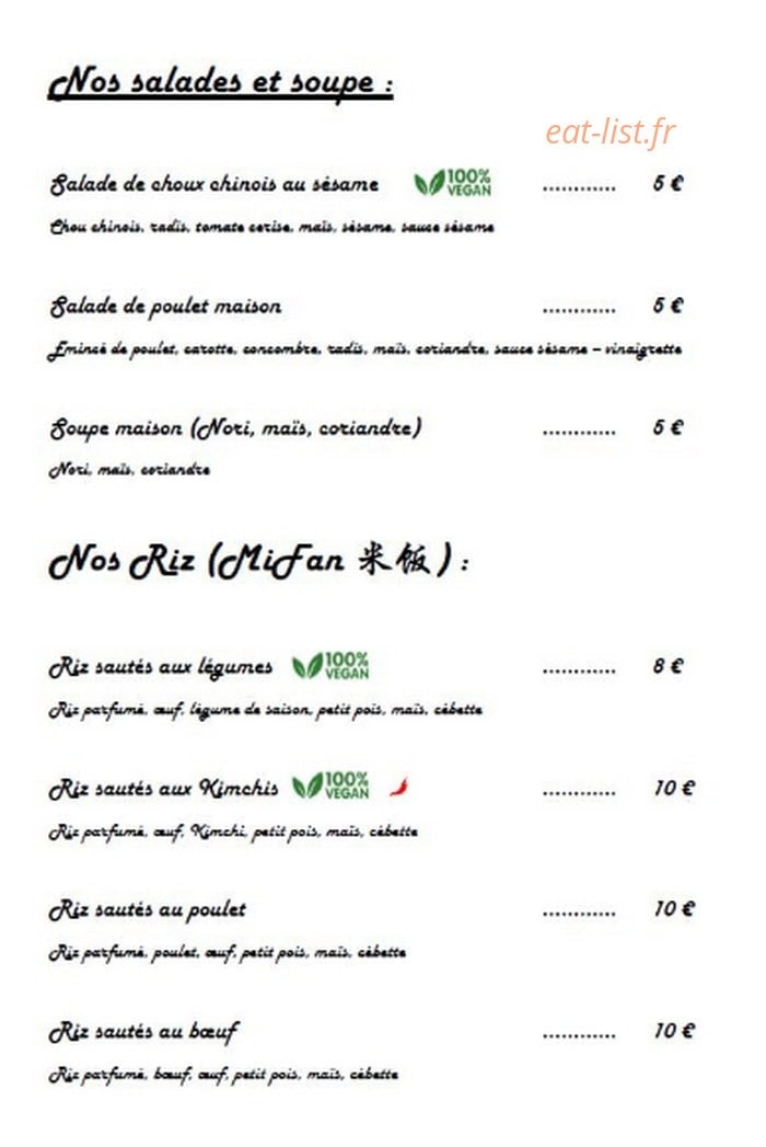 Maison Bao's — carte page 7